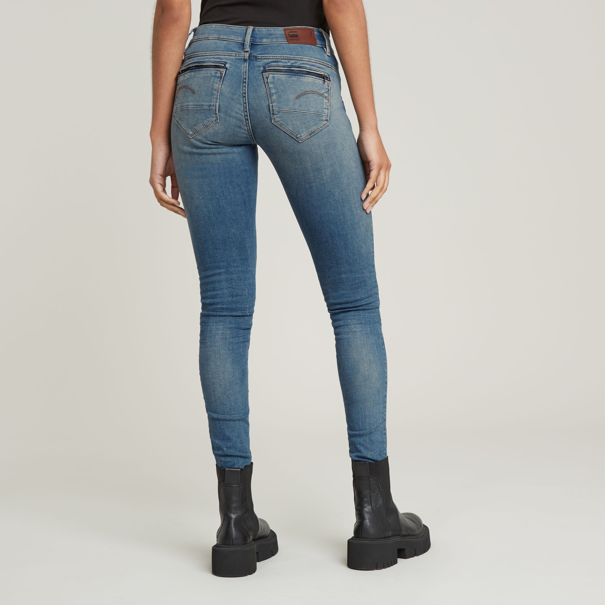 G-Star Raw - Midge Zip Mid Skinny - Light Vintage Aged Destroy