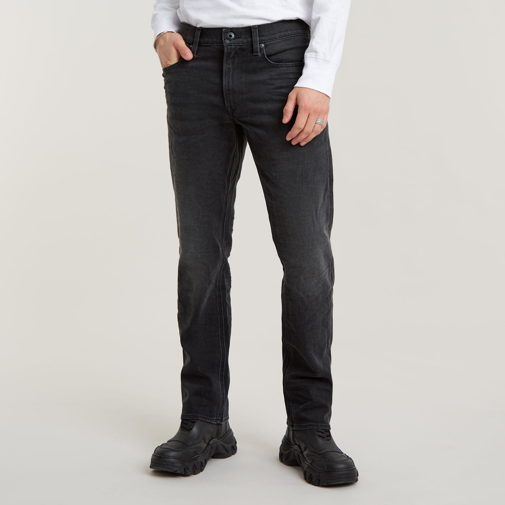 G-Star Raw - Mosa Straight Jean - Worn In Black Moon