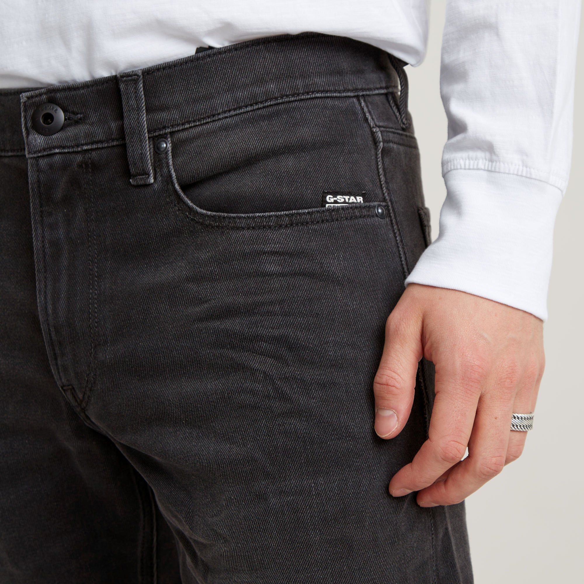 G-Star Raw - Mosa Straight Jean - Worn In Black Moon
