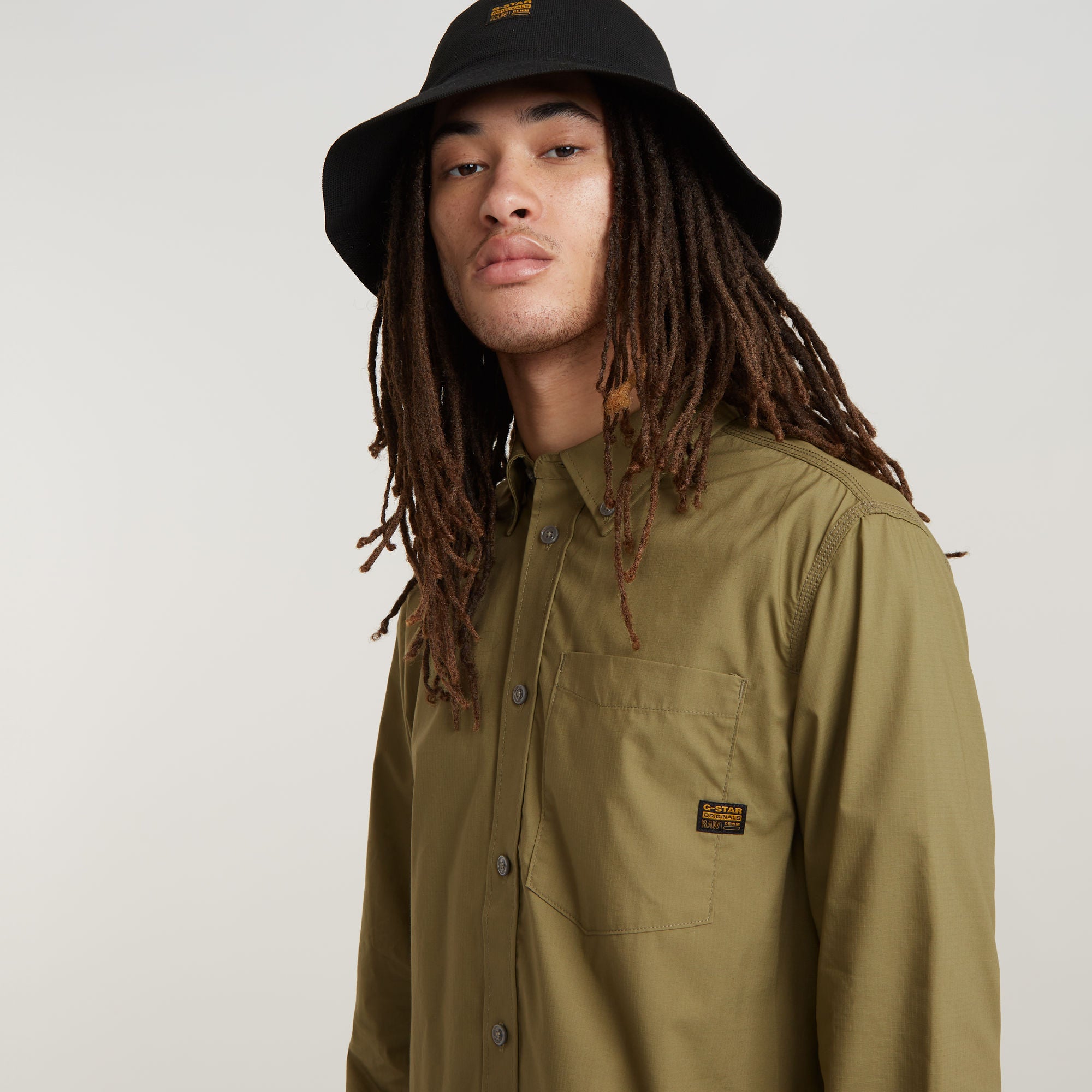 G-Star Raw - One Pocket Regular LS Shirt - Smoke Olive