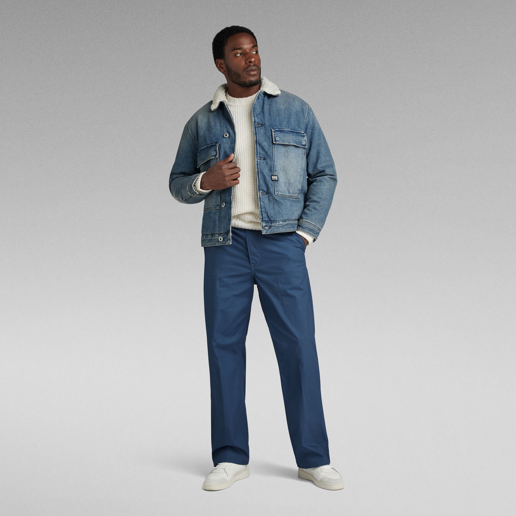 G-Star Raw - Utility Pocket Sherpa Jacket - Antique Faded Blue Aged