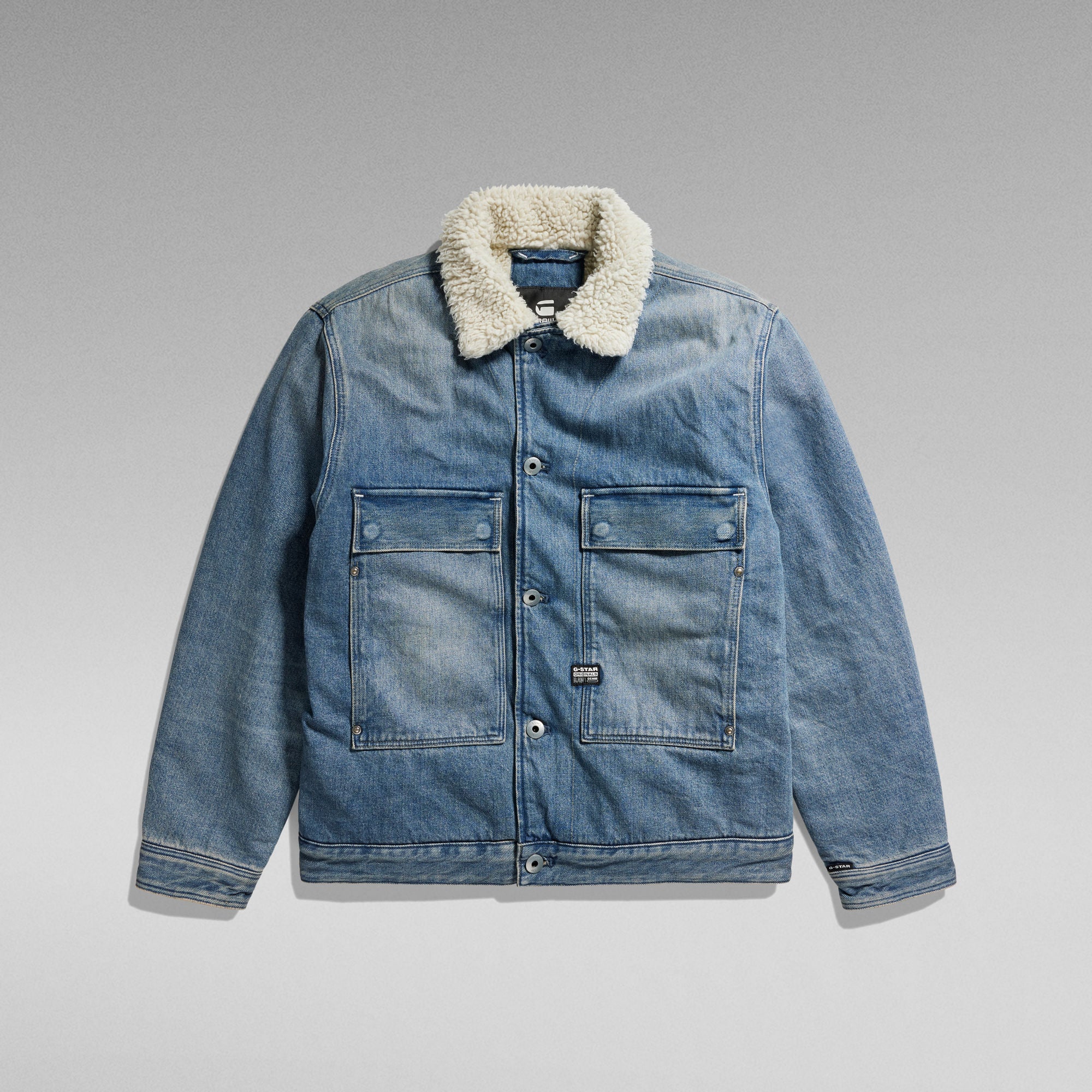 G-Star Raw - Utility Pocket Sherpa Jacket - Antique Faded Blue Aged