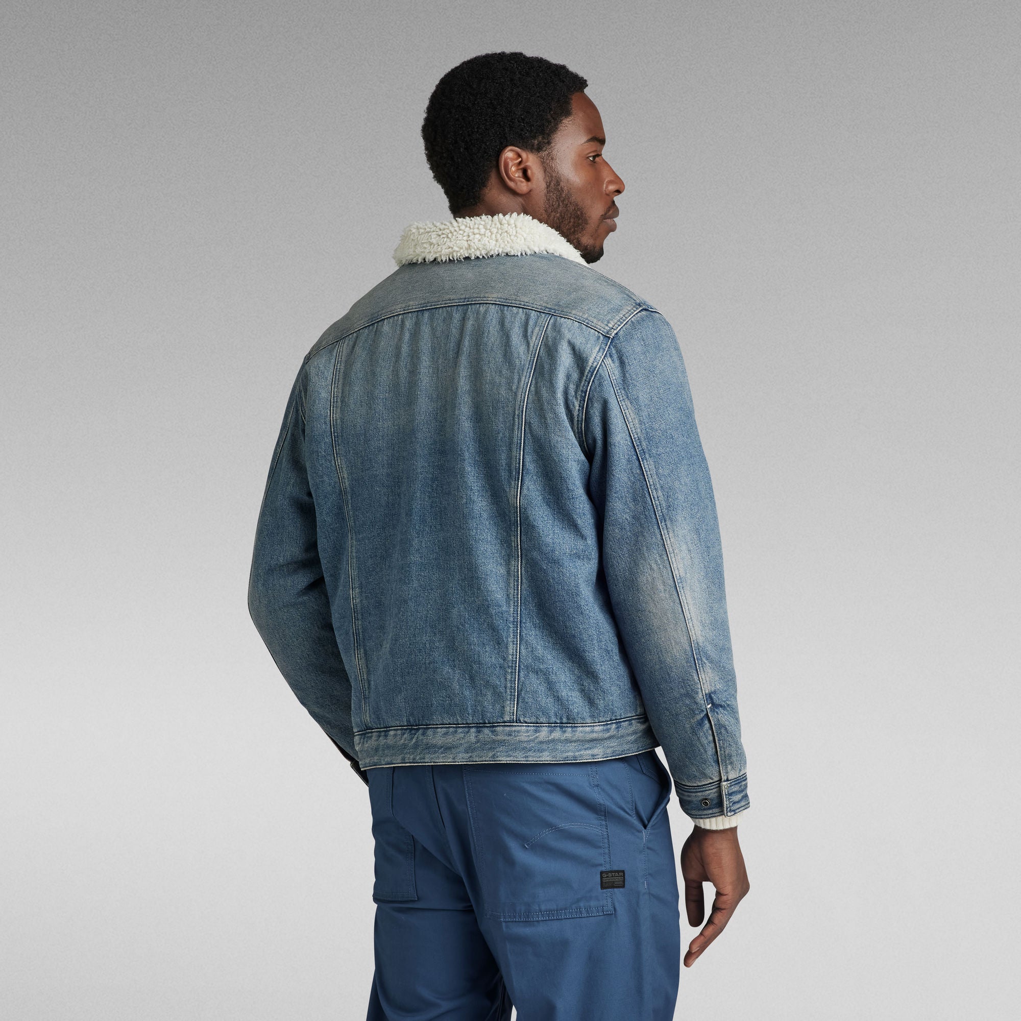 G-Star Raw - Utility Pocket Sherpa Jacket - Antique Faded Blue Aged