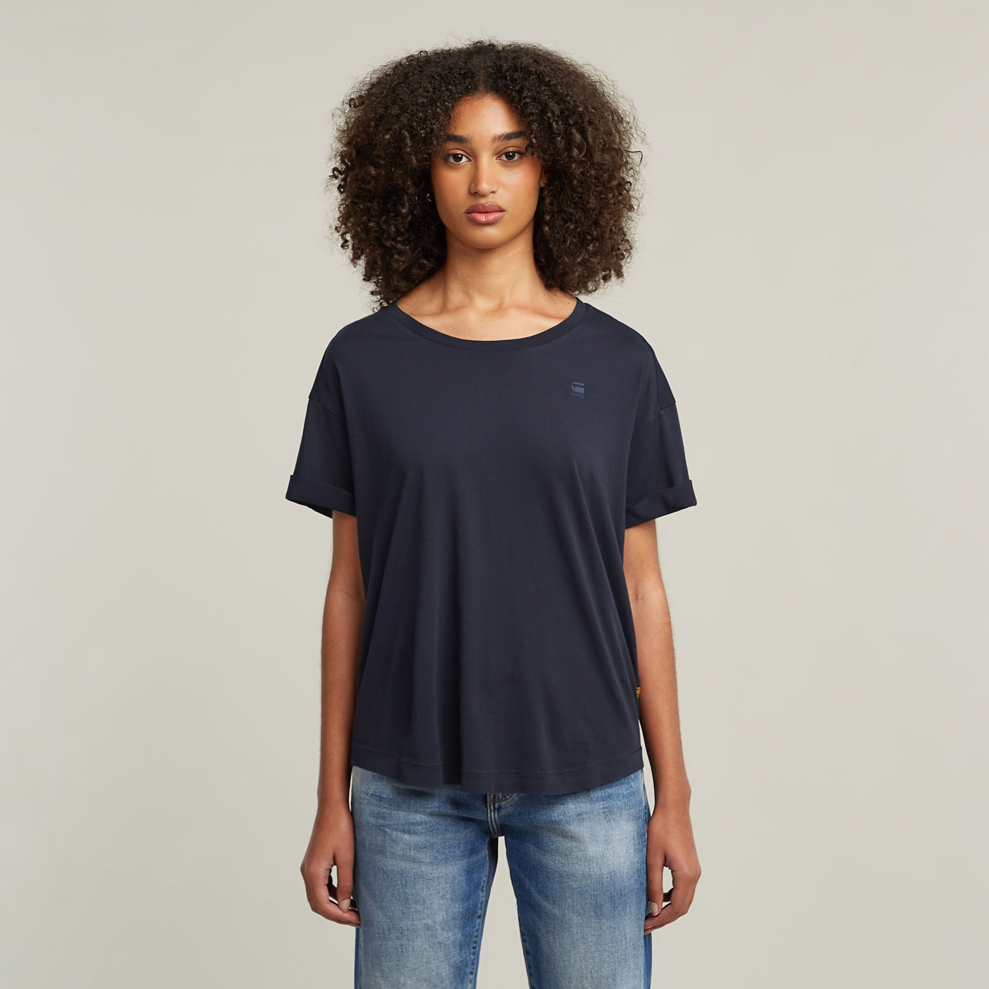 G-Star Raw - Rolled Up Sleeve Boyfriend Top - Osaka Blue