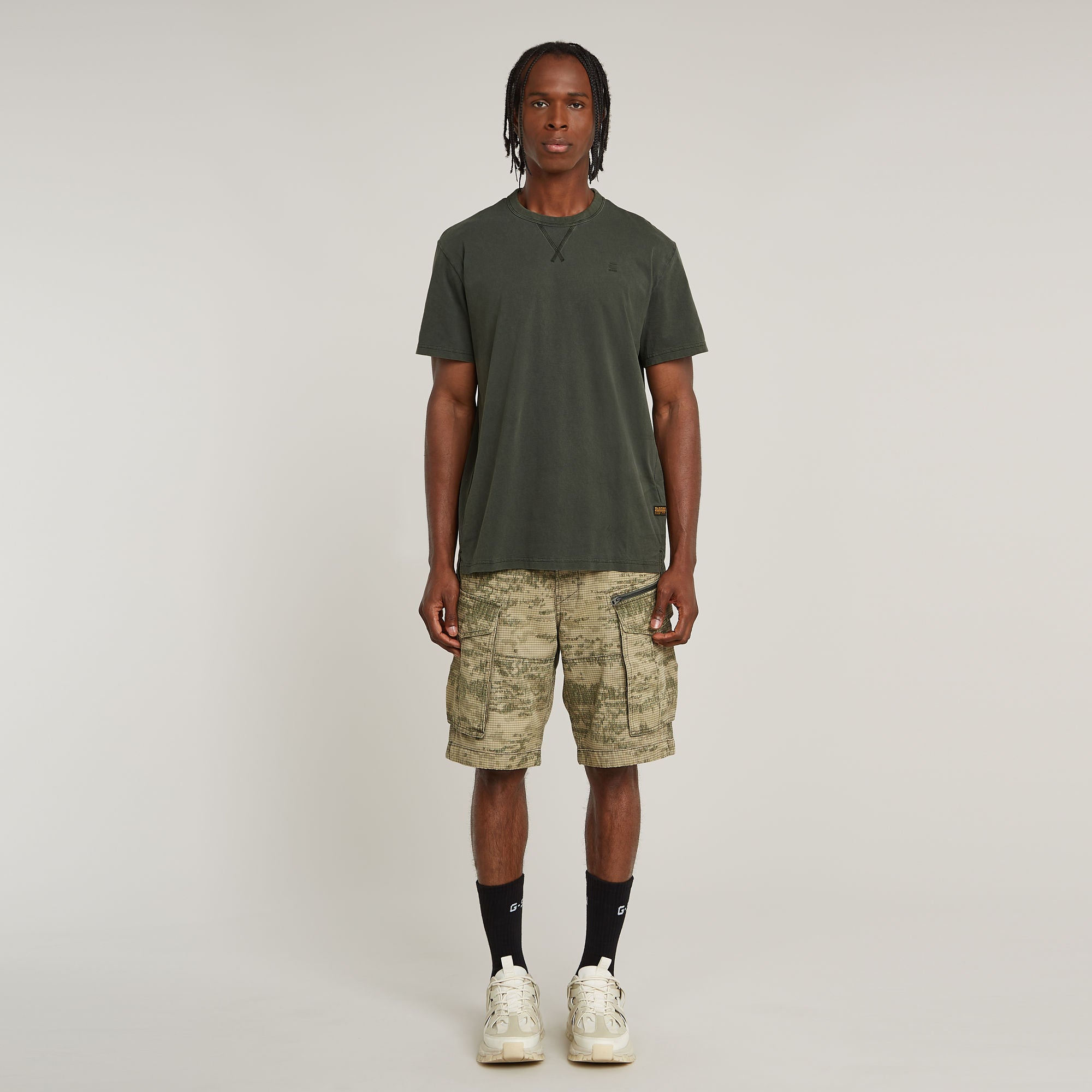 G-Star Raw - Rovic Zip Relaxed 1/2 Short - Light Toggee Shadow Camo