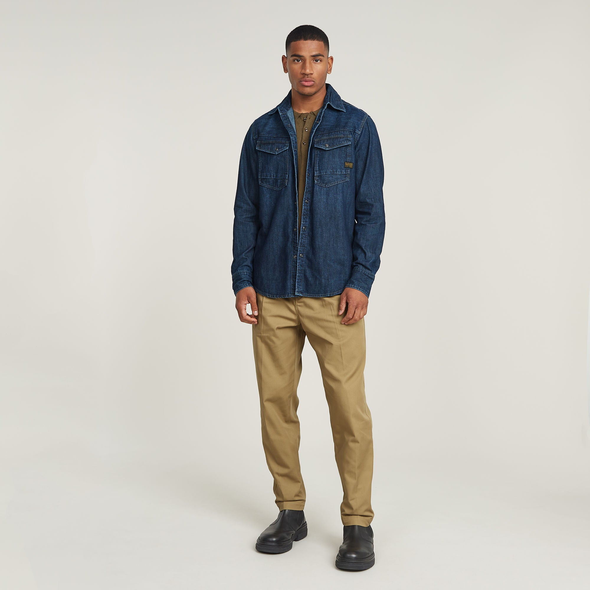 G-Star Raw - Dakota Slim LS Shirt - Worn In Deep Sea