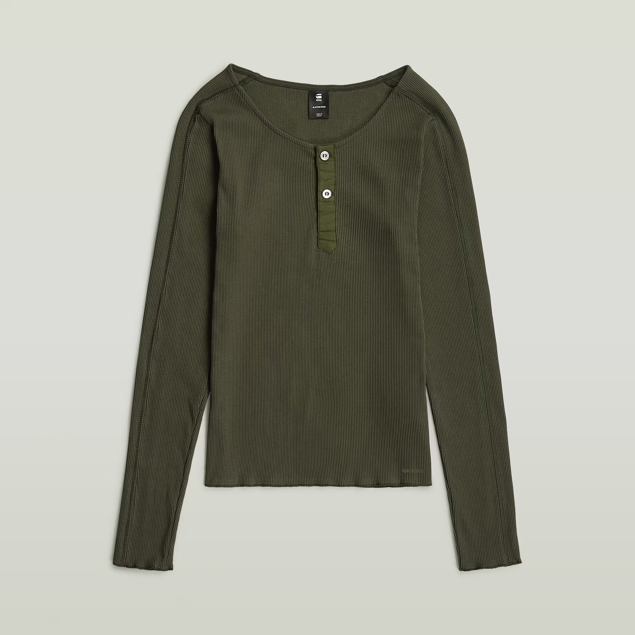 G-Star Raw - Slim Henley LS Tee - Asfalt