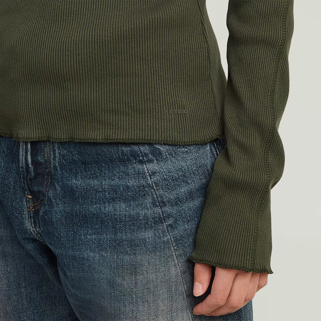 G-Star Raw - Slim Henley LS Tee - Asfalt