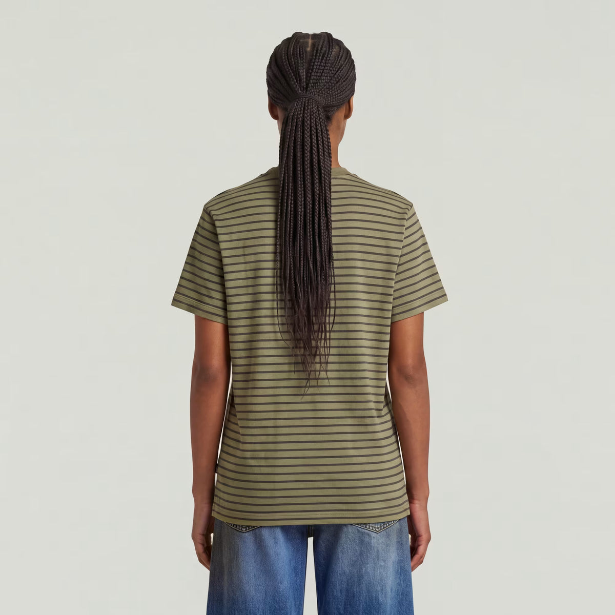 G-Star Raw - Unit Stripe R Tee - Dark Khaki/Asfalt Stripe