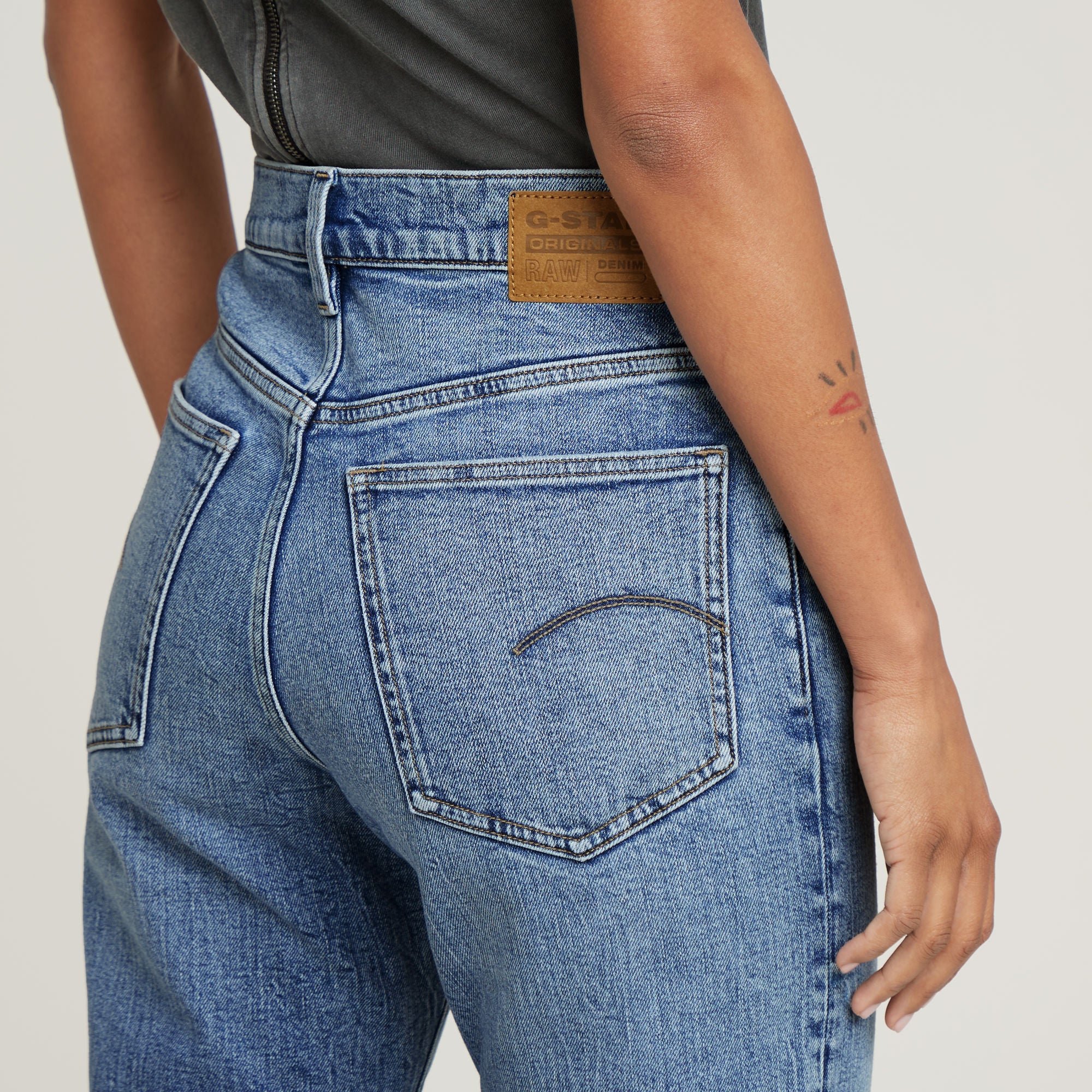 G-Star Raw - Viktoria High Straight Jean - Faded Sea Point Blue Destroyed