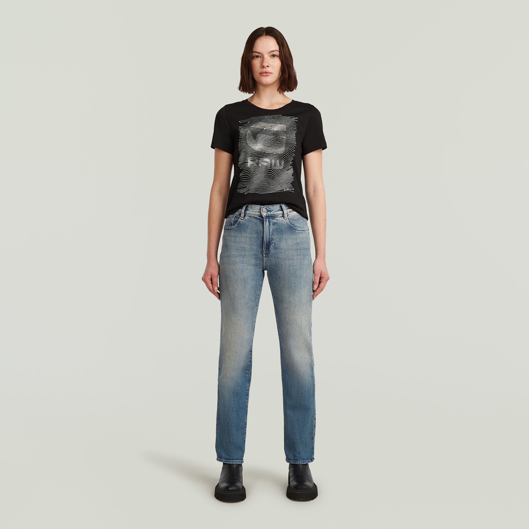 G-Star Raw - Viktoria High Straight Jean - Antique Faded Steel Blue
