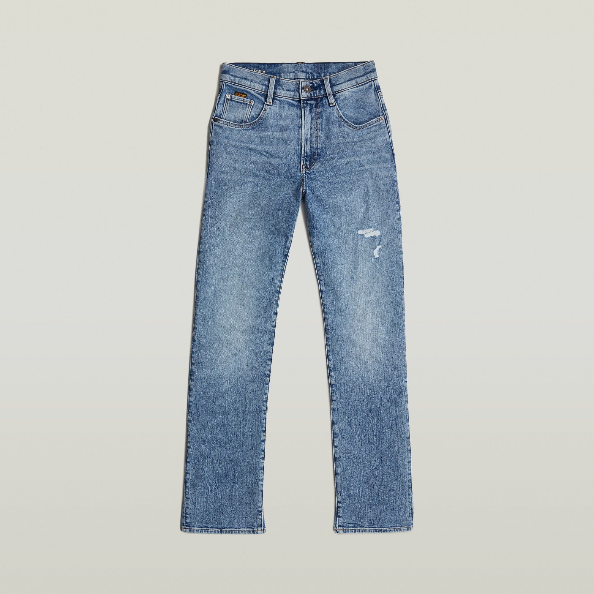 G-Star Raw - Viktoria High Straight Jean - Faded Sea Point Blue Destroyed