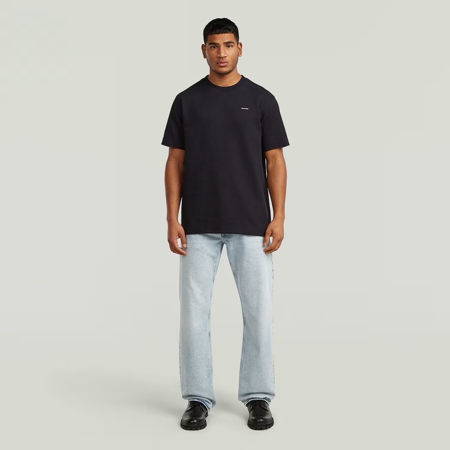 G-Star Raw - Waffle True Regular Tee - Dark Black