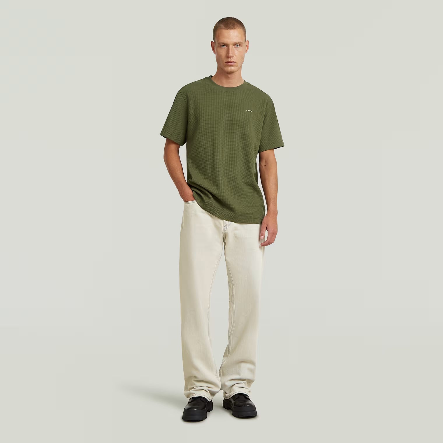 G-Star Raw - Waffle True Regular Tee - Four Leaf Clover