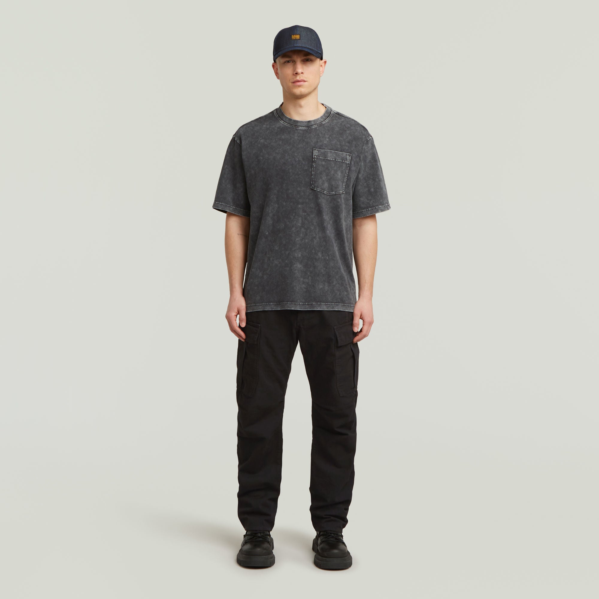 G-Star Raw - Washed Pocket R Tee - Dark Black Smokey GD