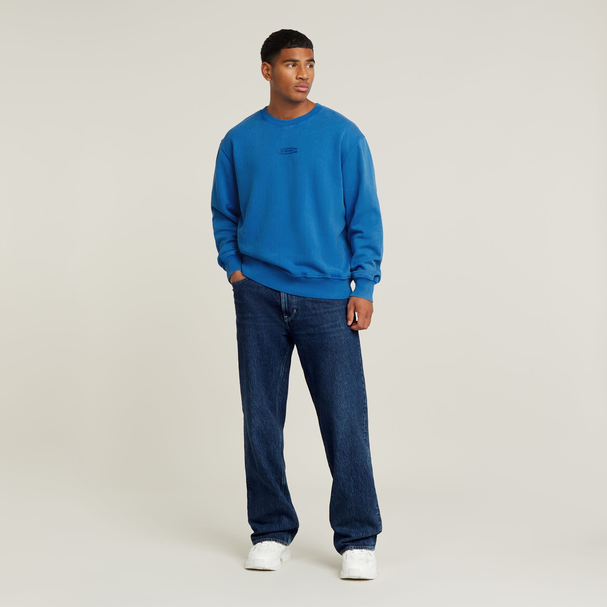 G-Star Raw - Washed Relaxed Sweater - Pop Blue Marte
