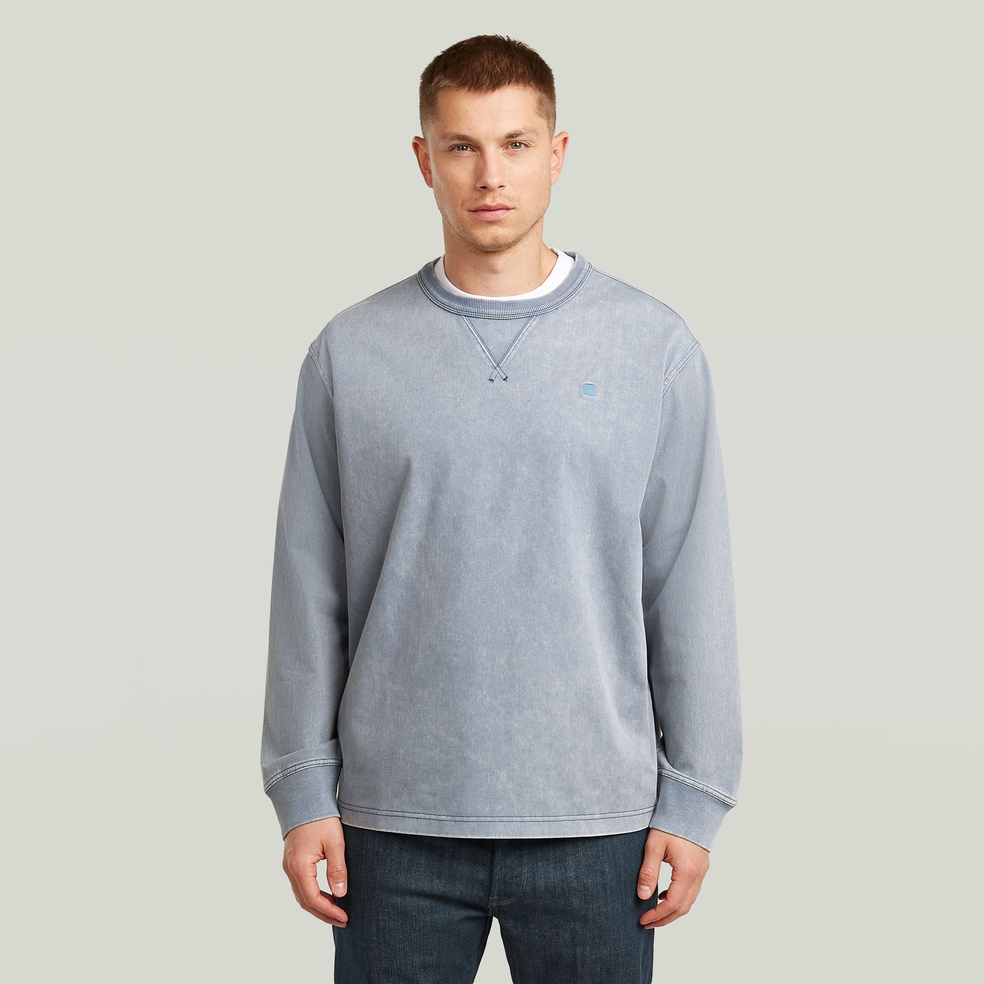 G-Star Raw - Washed Sweatshirt - India Ink GD Snow Bleach