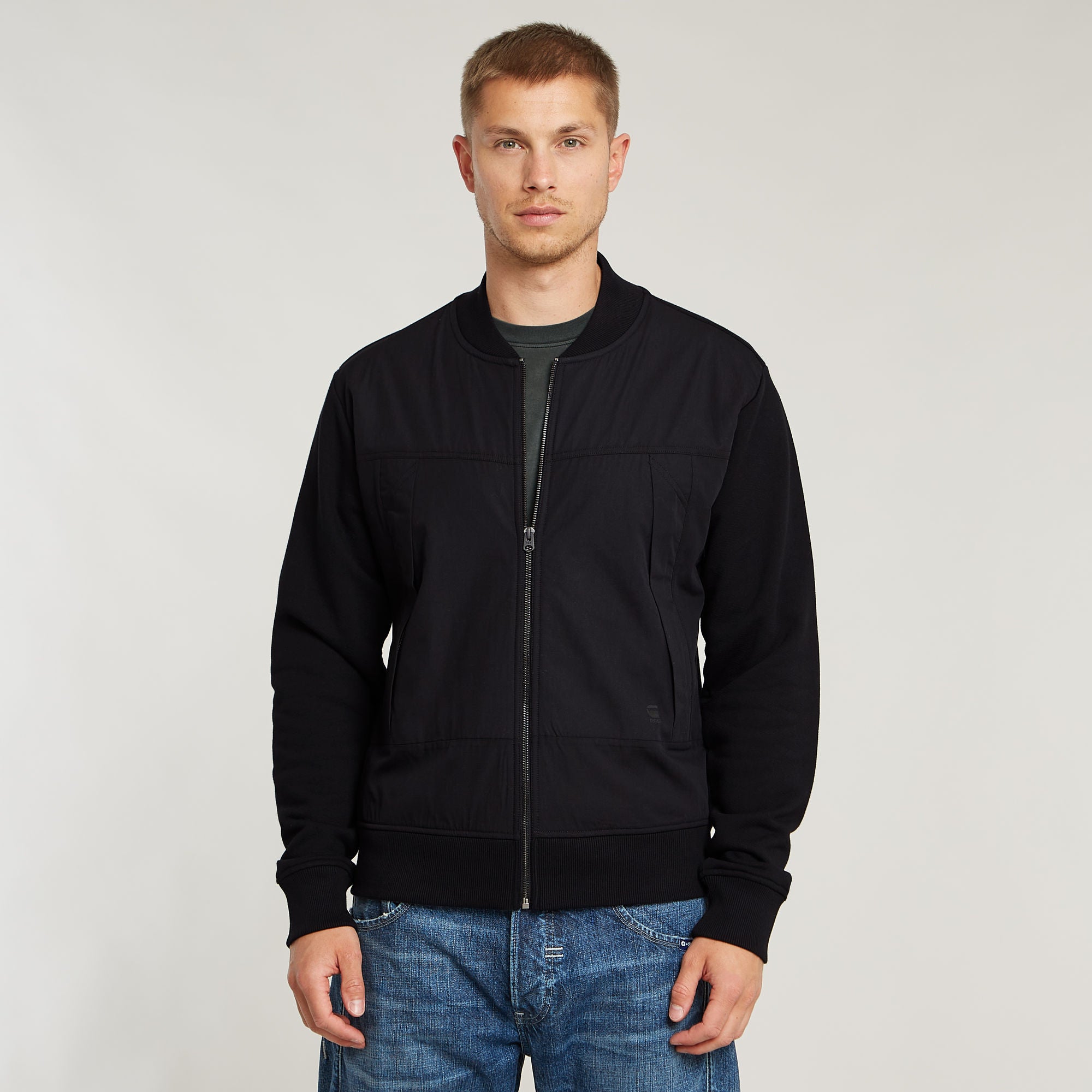 G-Star Raw - Woven Mix Relaxed Sweater - Dark Black