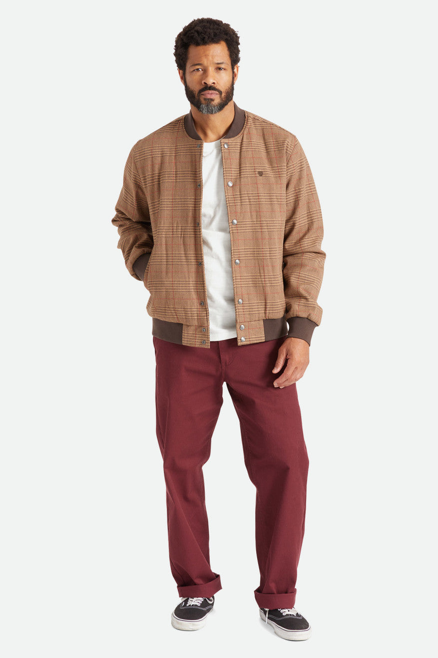 Brixton - Dillinger Bomber Jacket - Brown Houndstooth