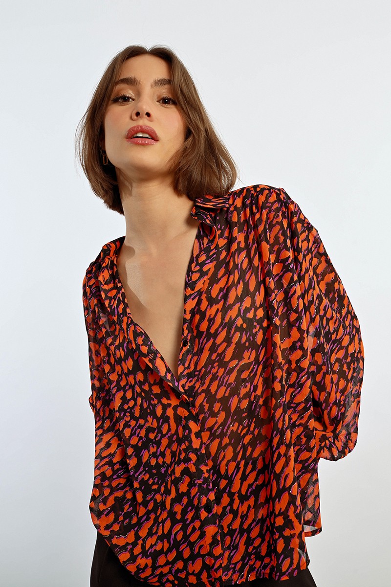 Lili Sidonio - Graphic Voile Shirt - Black Freddy