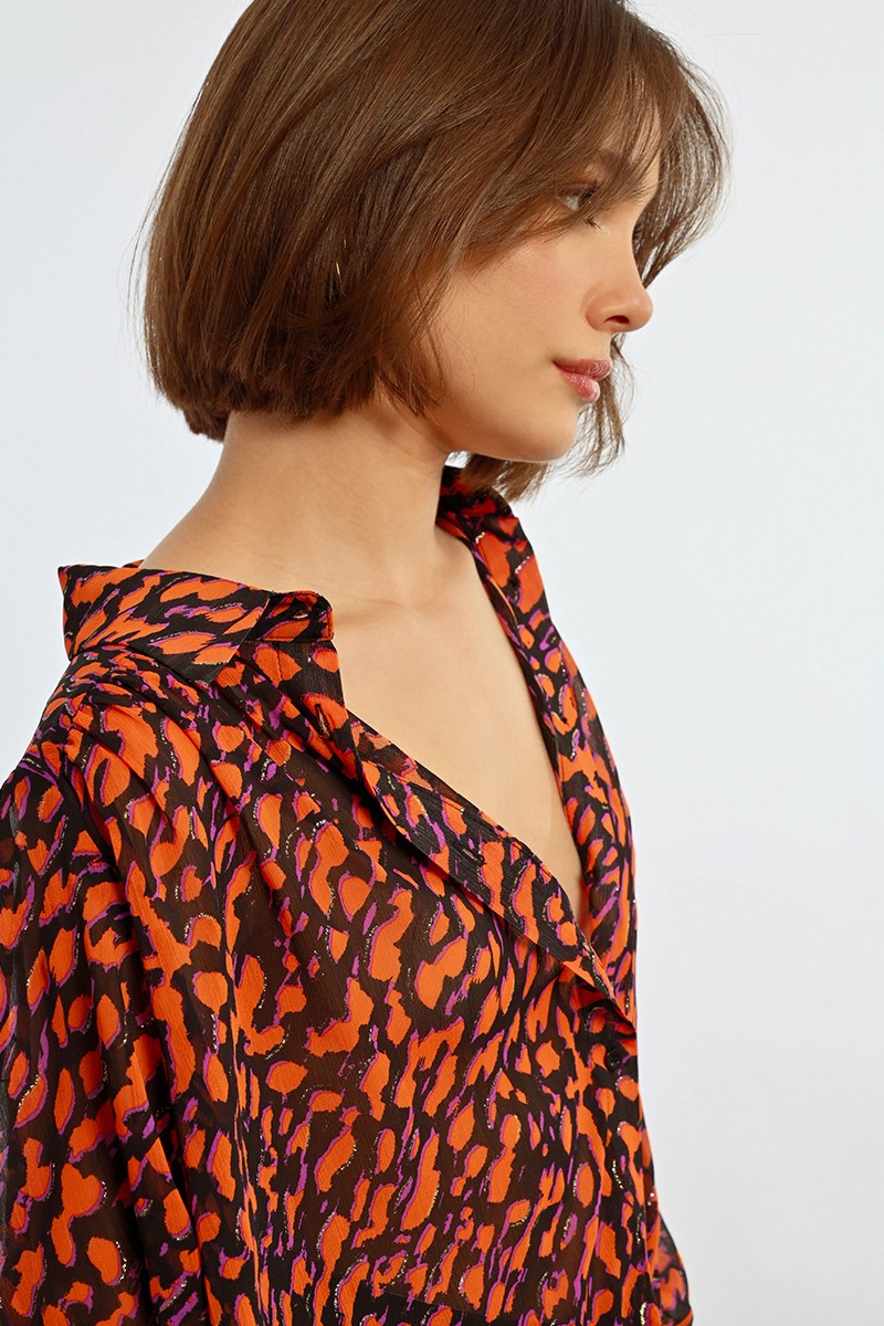 Lili Sidonio - Graphic Voile Shirt - Black Freddy