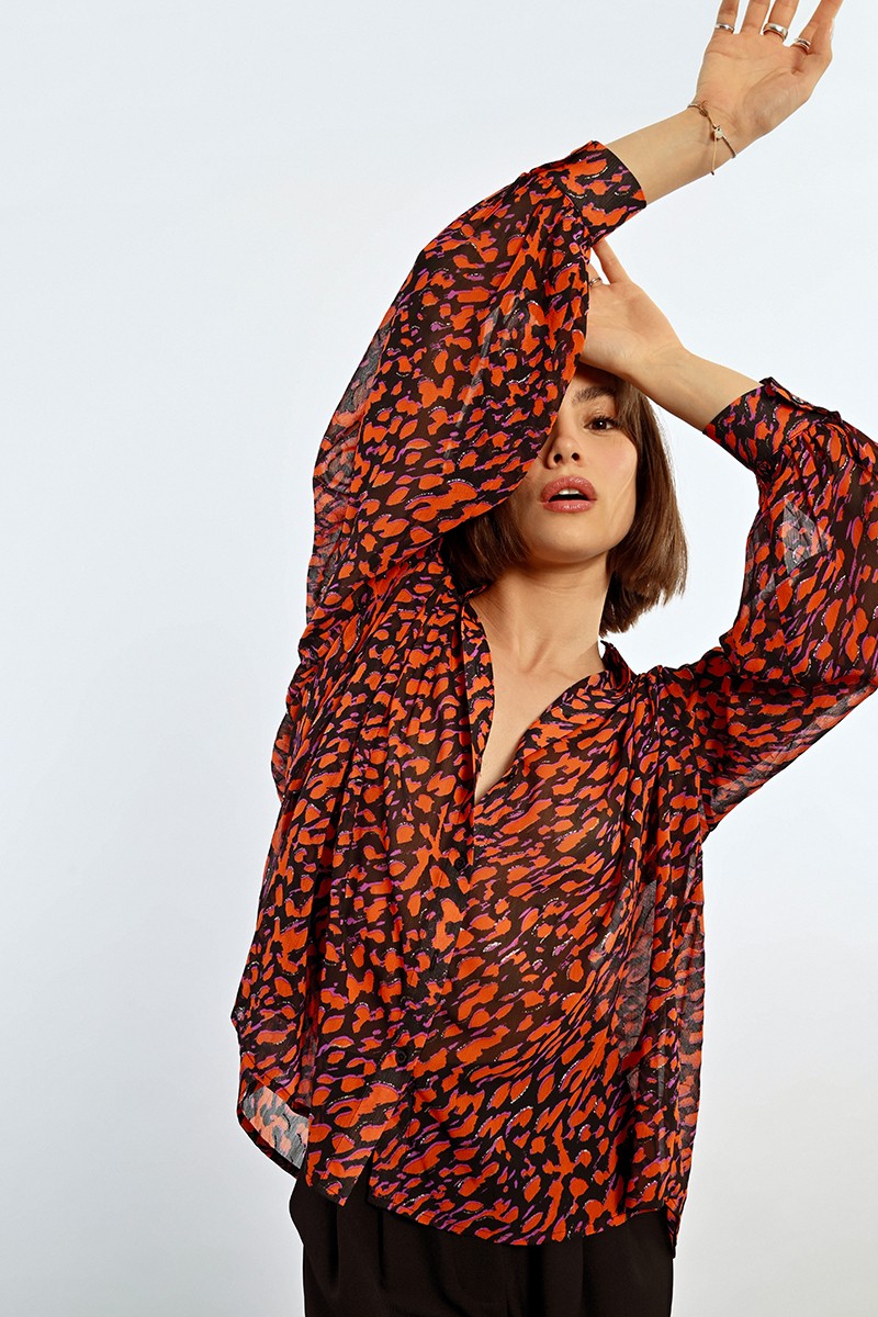 Lili Sidonio - Graphic Voile Shirt - Black Freddy