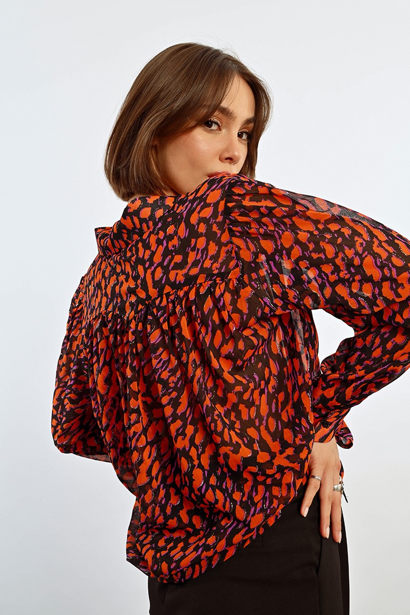 Lili Sidonio - Graphic Voile Shirt - Black Freddy