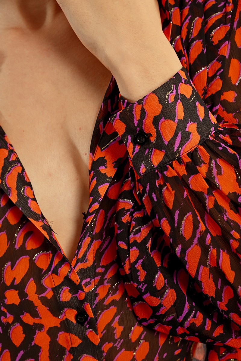 Lili Sidonio - Graphic Voile Shirt - Black Freddy