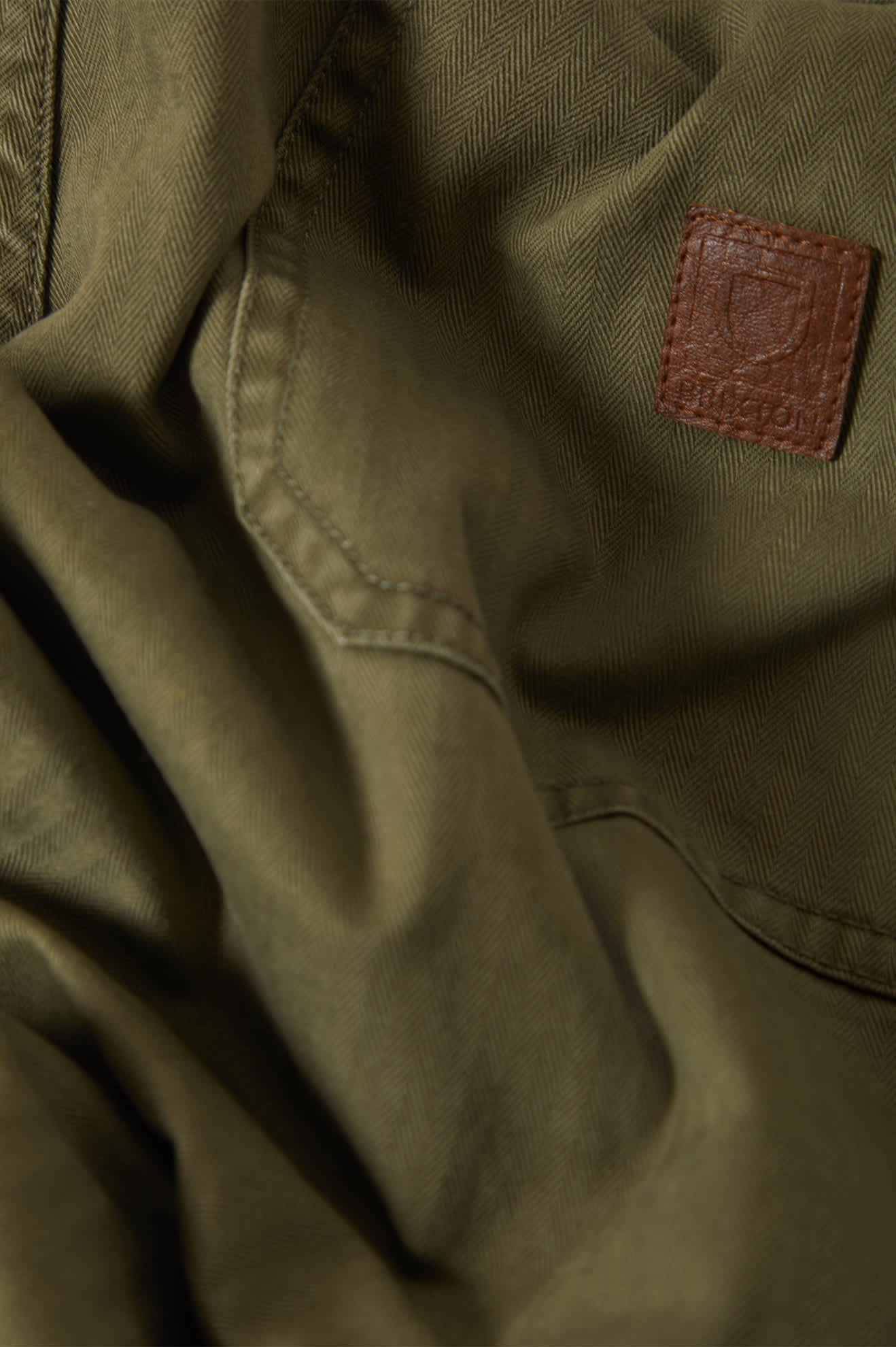 Brixton - Surplus Vintage Wash Herringbone Short - Washed Olive Green