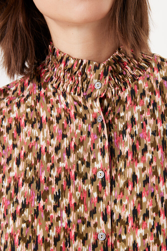Garcia - Acid Watercolour LS Blouse - Golden Brown