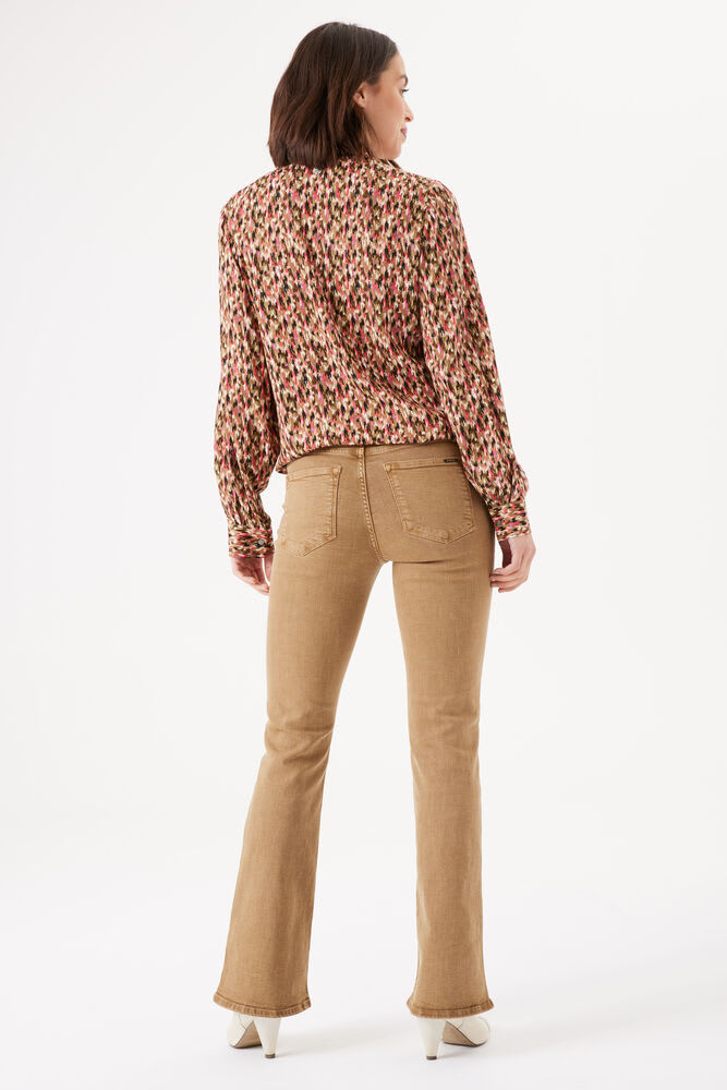 Garcia - Acid Watercolour LS Blouse - Golden Brown