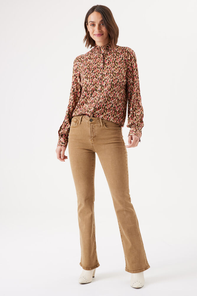 Garcia - Acid Watercolour LS Blouse - Golden Brown