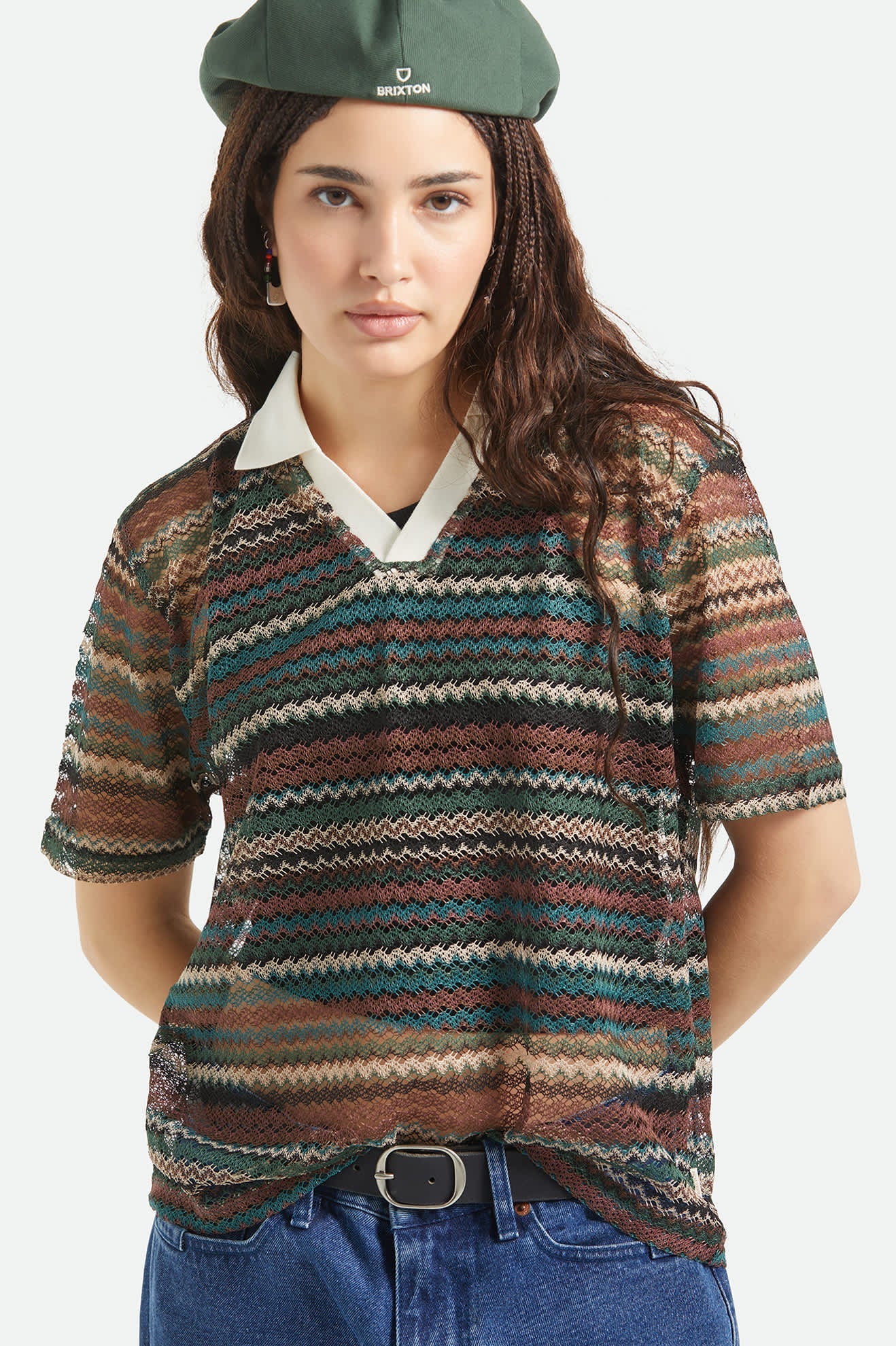 Brixton - Varsity Tee - Multi Retro Stripe