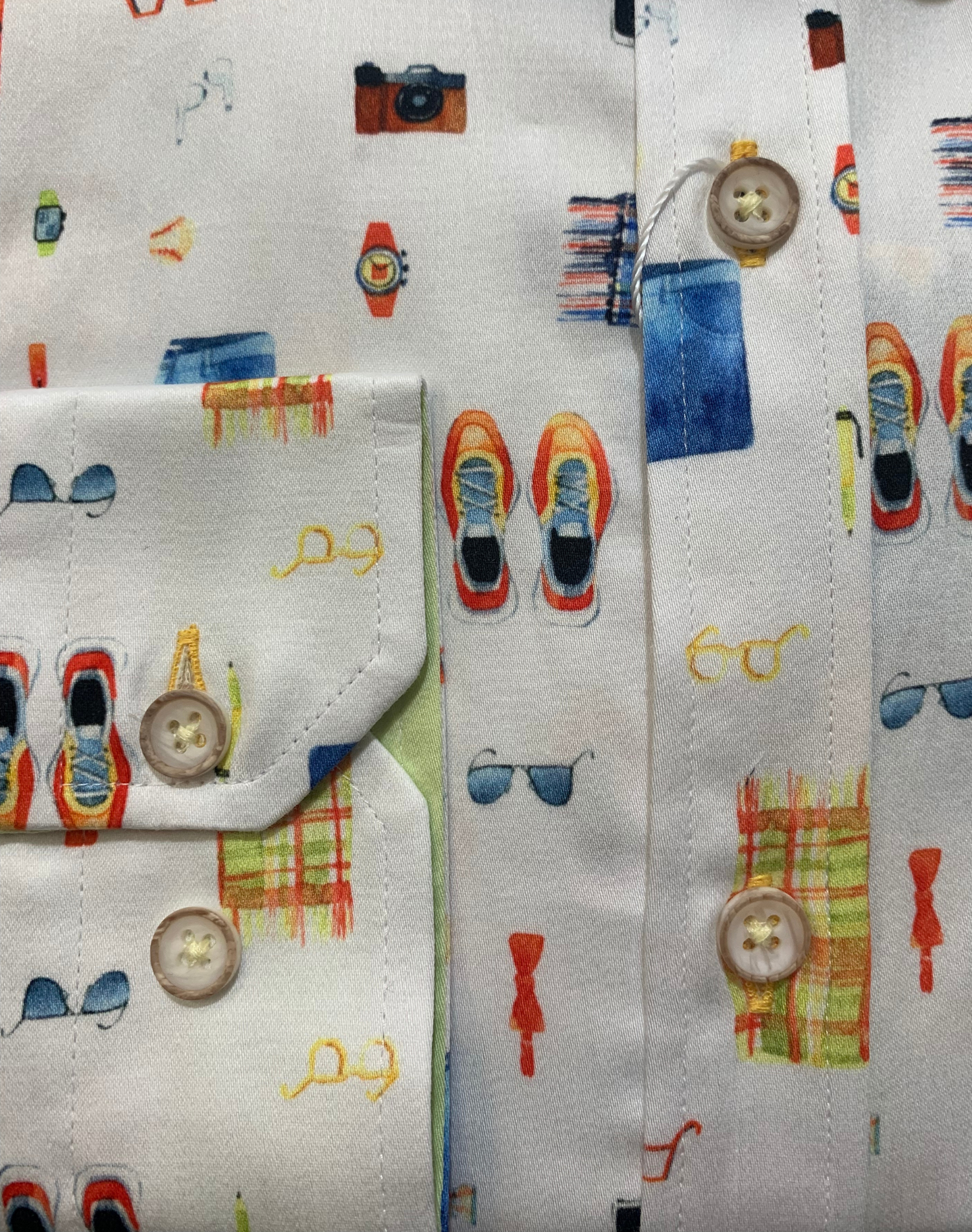 Jimmy Fox - Holiday Gear Print LS Shirt - White
