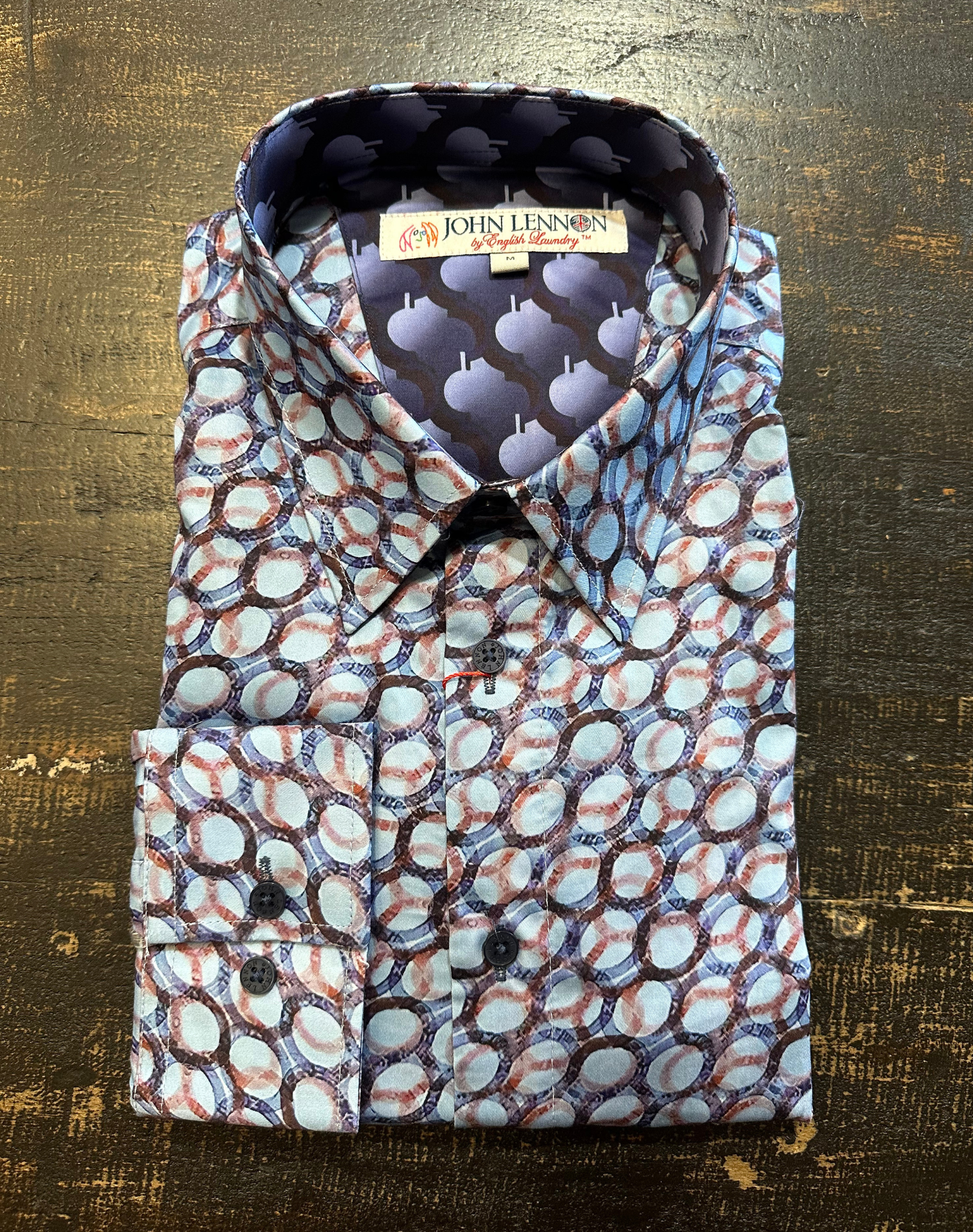 English Laundry - John Lennon LS Shirt - Hoops Sky Blue Multi