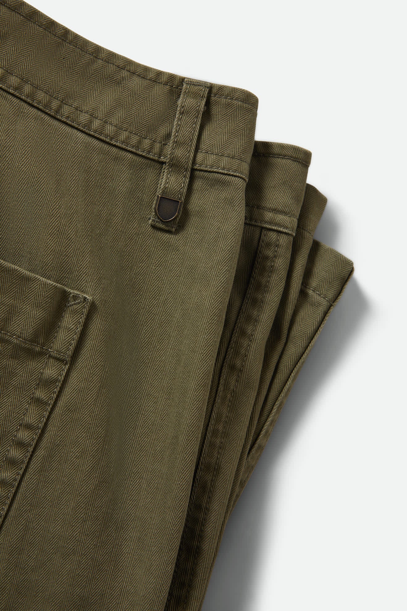 Brixton - Surplus Vintage Wash Herringbone Short - Washed Olive Green