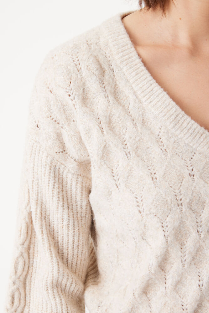 Garcia - Patterned Knit Sweater - Sand Melee