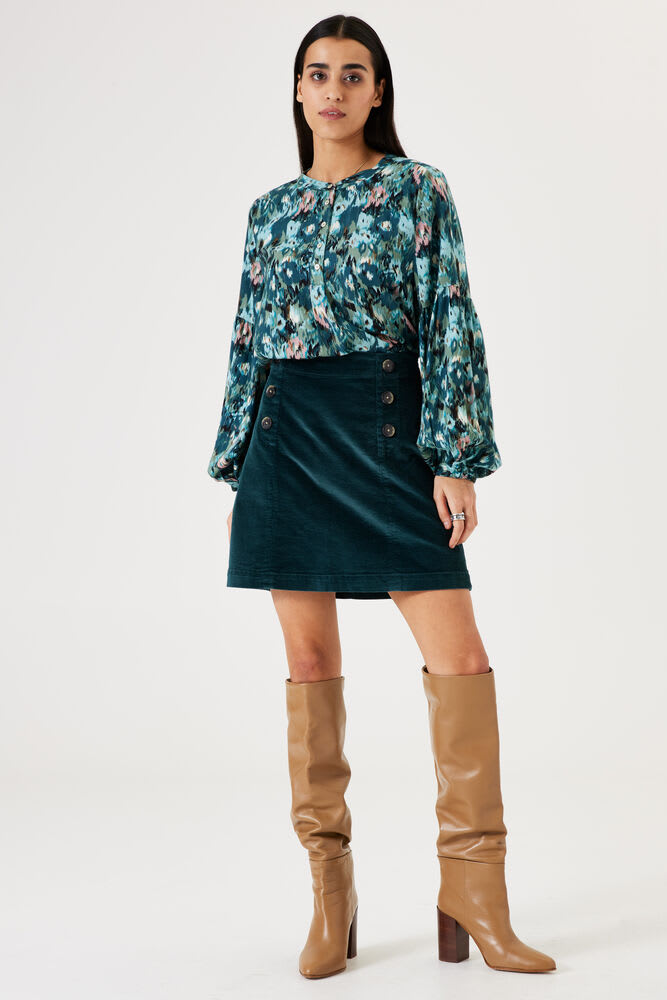 Garcia - Corduroy A-Line Skirt - Royal Petrol