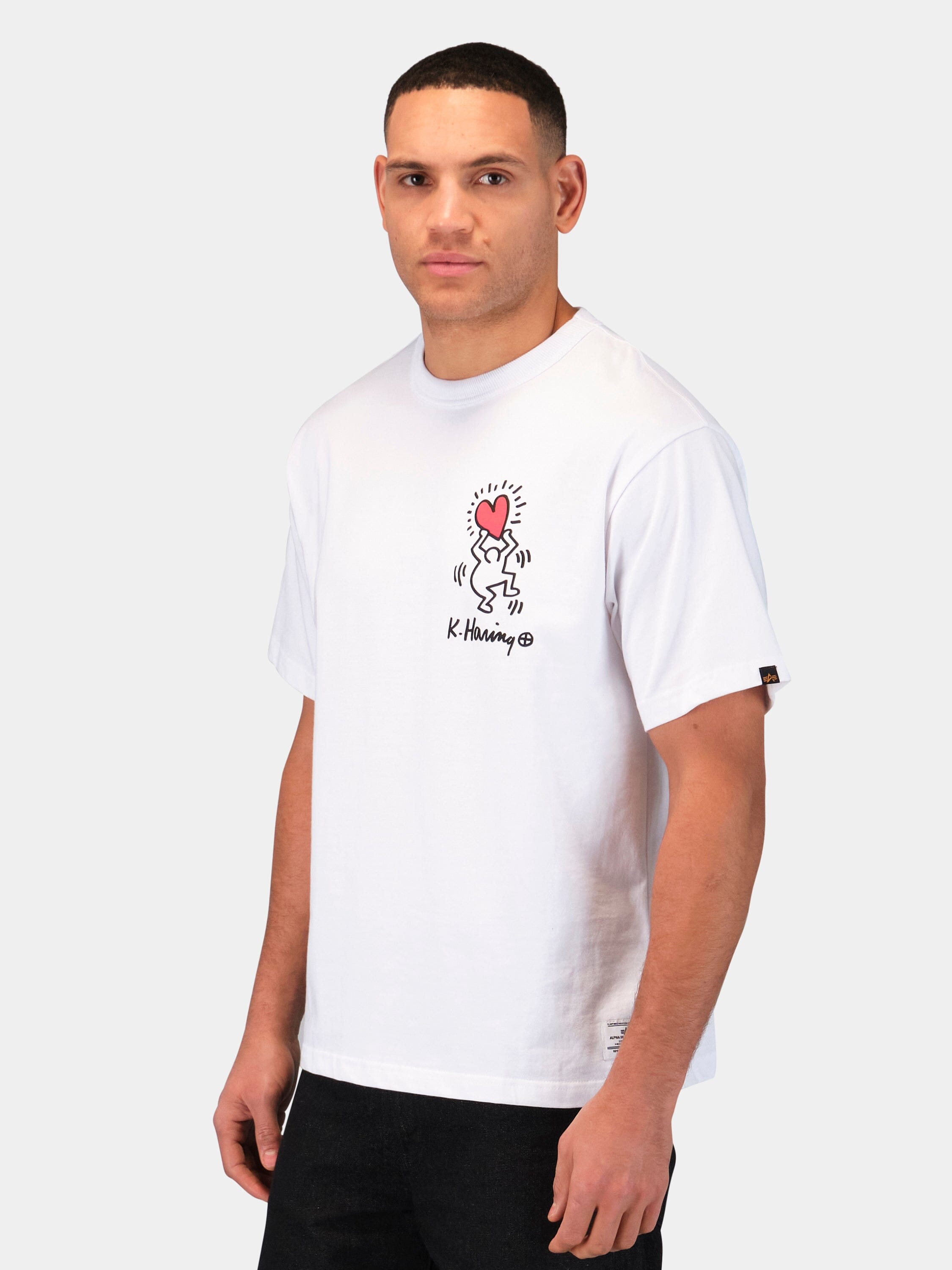 Alpha Ind. - Keith Haring X Alpha Heart Man Graphic Tee - White