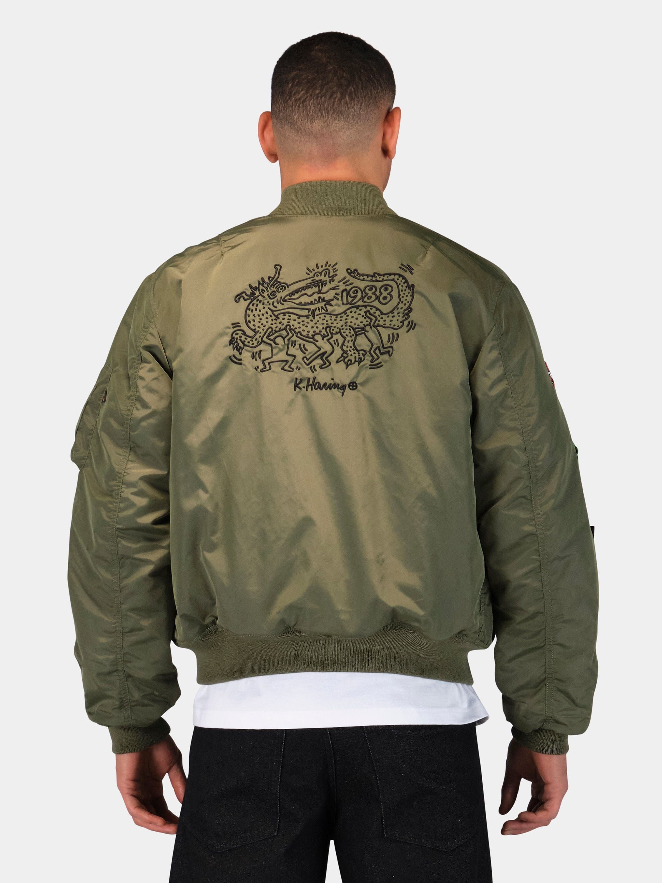 Alpha Ind. - Keith Haring X Alpha Reversible MA-1 Jacket - Sage