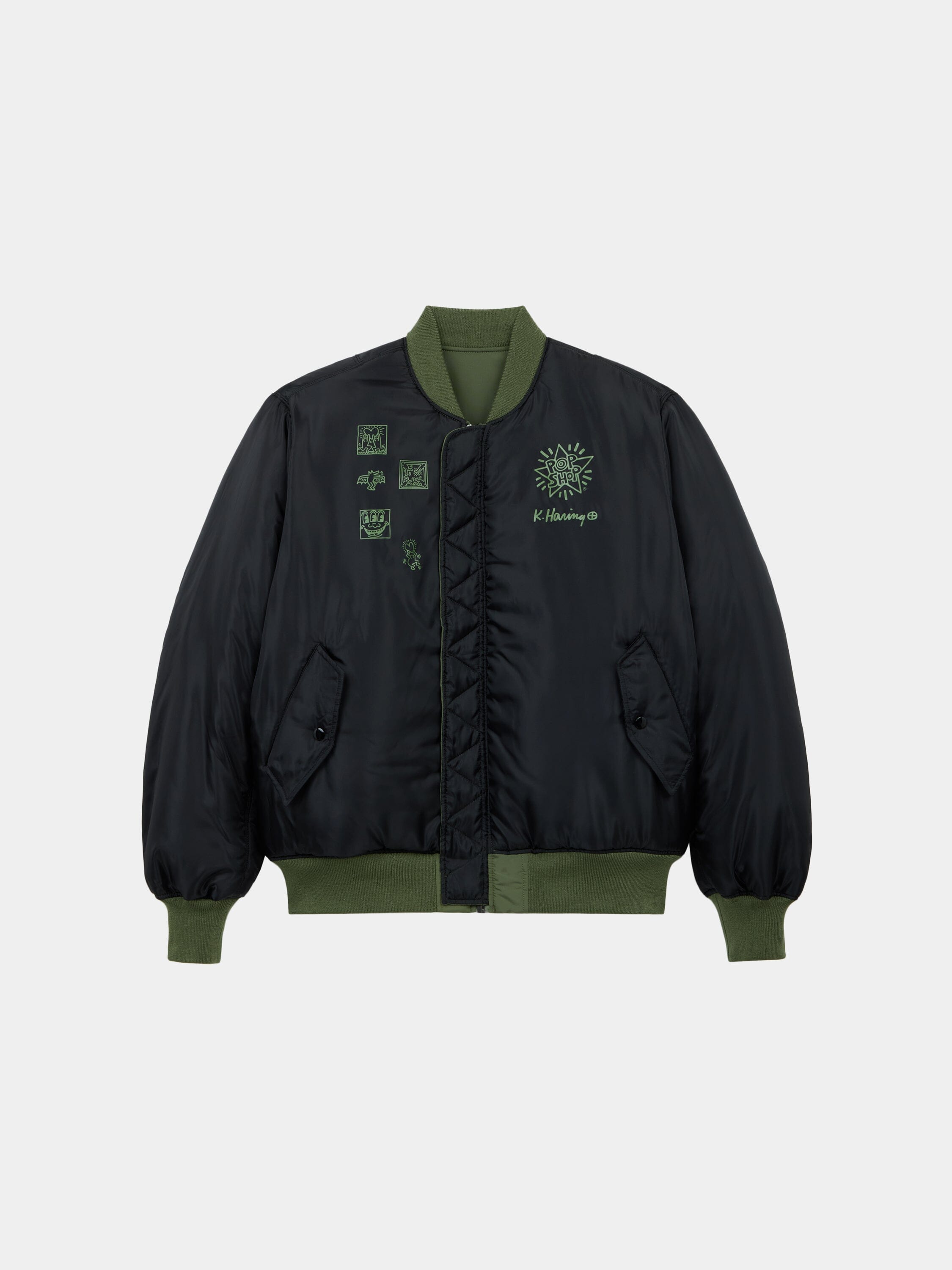 Alpha Ind. - Keith Haring X Alpha Reversible MA-1 Jacket - Sage