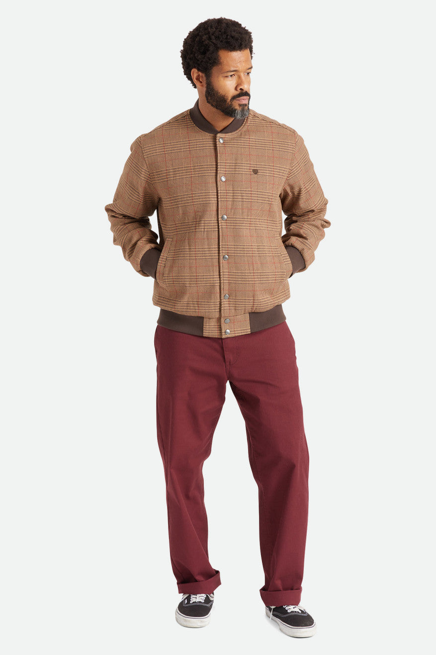 Brixton - Dillinger Bomber Jacket - Brown Houndstooth