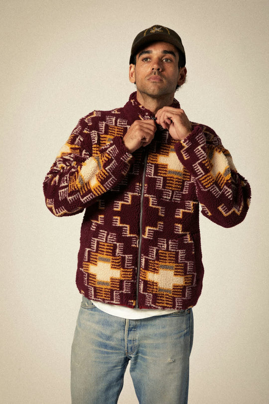 Brixton - Arctic LS Fleece Mock Neck Jacket - Light Cabernet