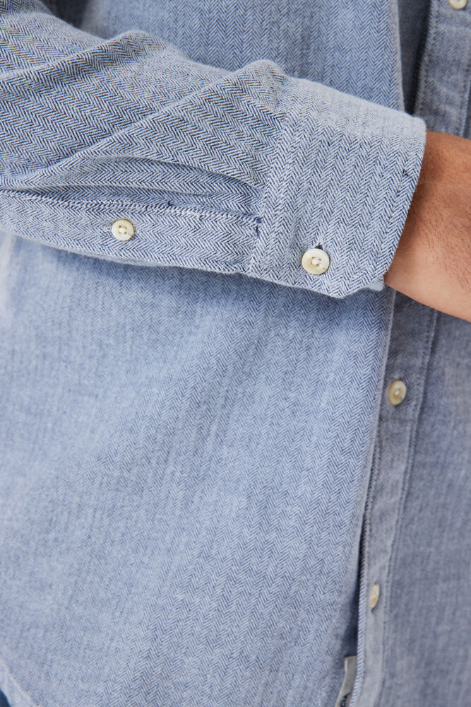 Garcia - Herringbone LS Shirt - Stone Blue
