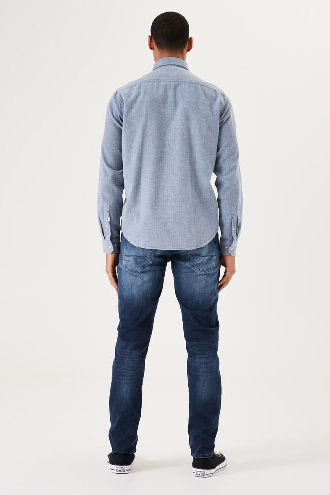 Garcia - Herringbone LS Shirt - Stone Blue