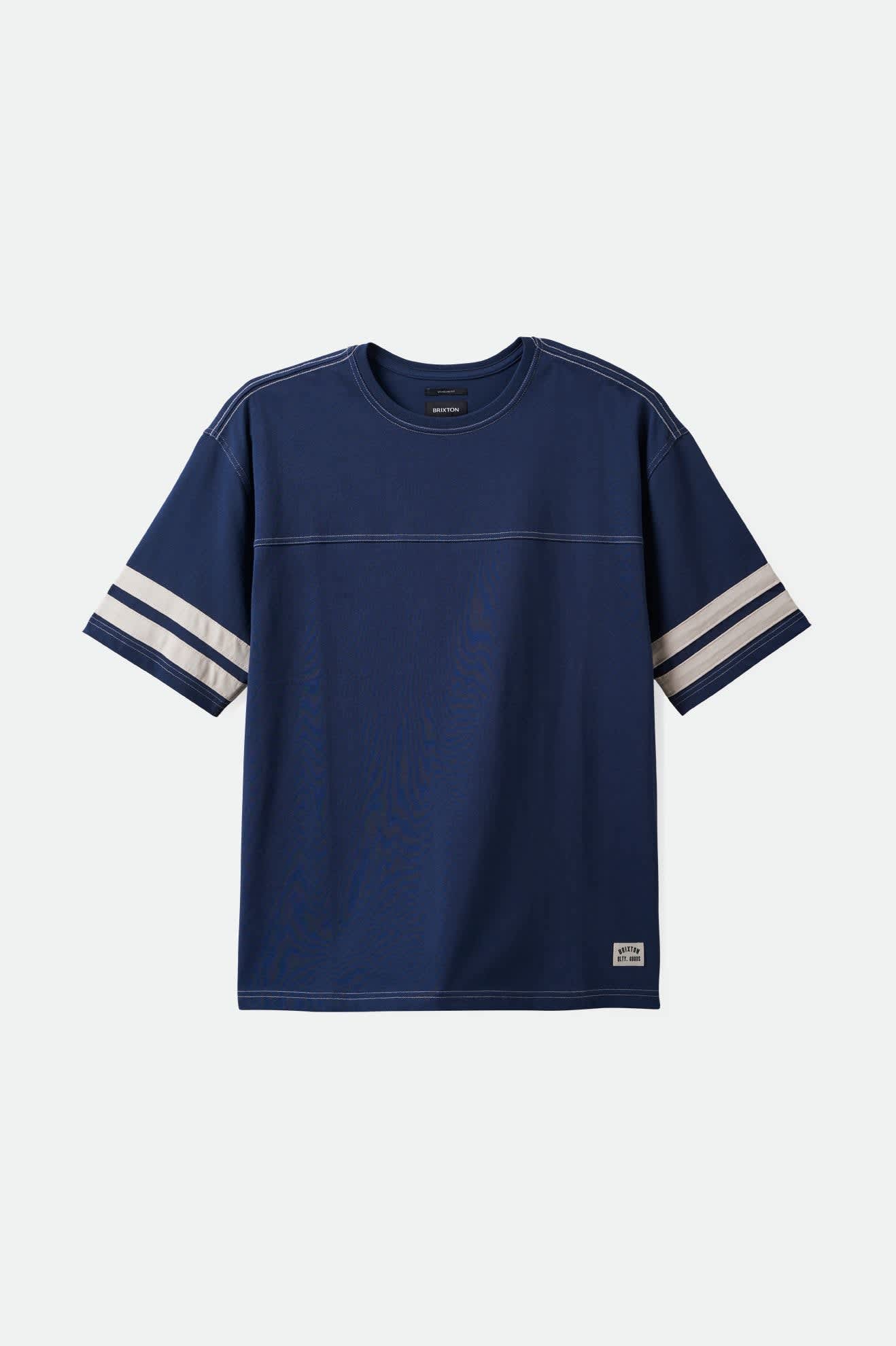 Brixton - Varsity Heavyweight Football Tee - Washed Navy