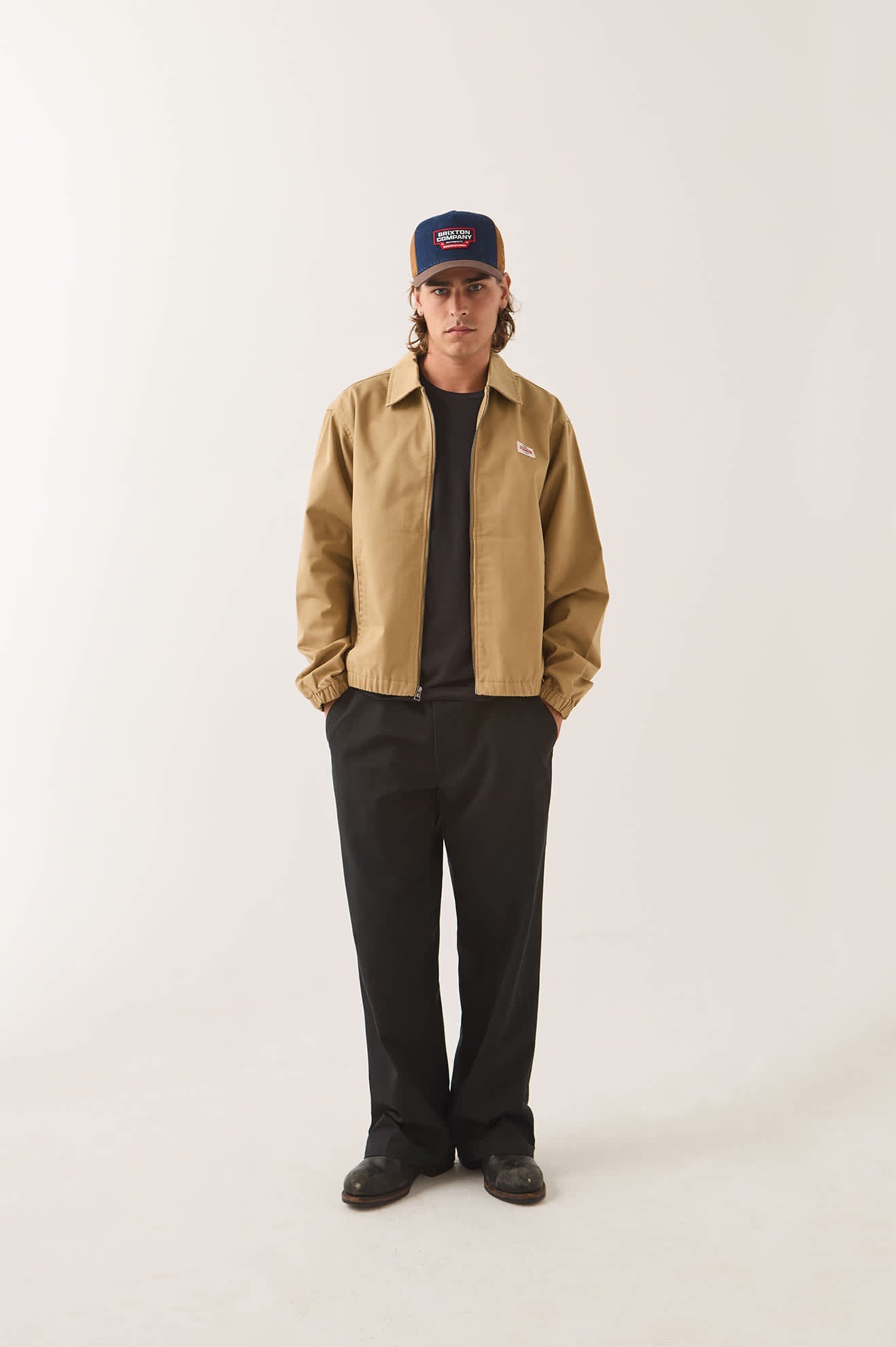 Brixton - Trademark Lightweight Garage Zip Jacket - British Khaki