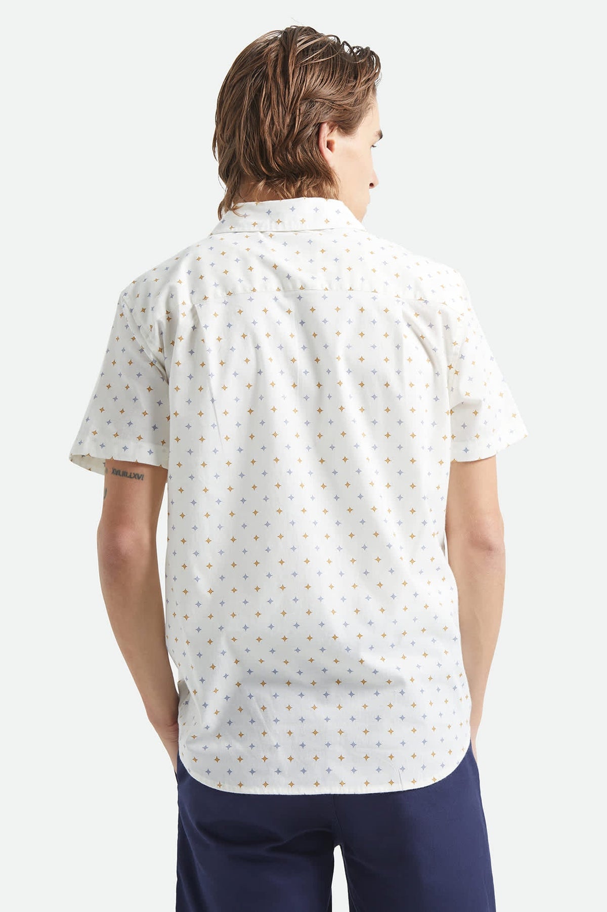 Brixton - Charter Print SS Shirt - Off White/Multi Diamond Tile