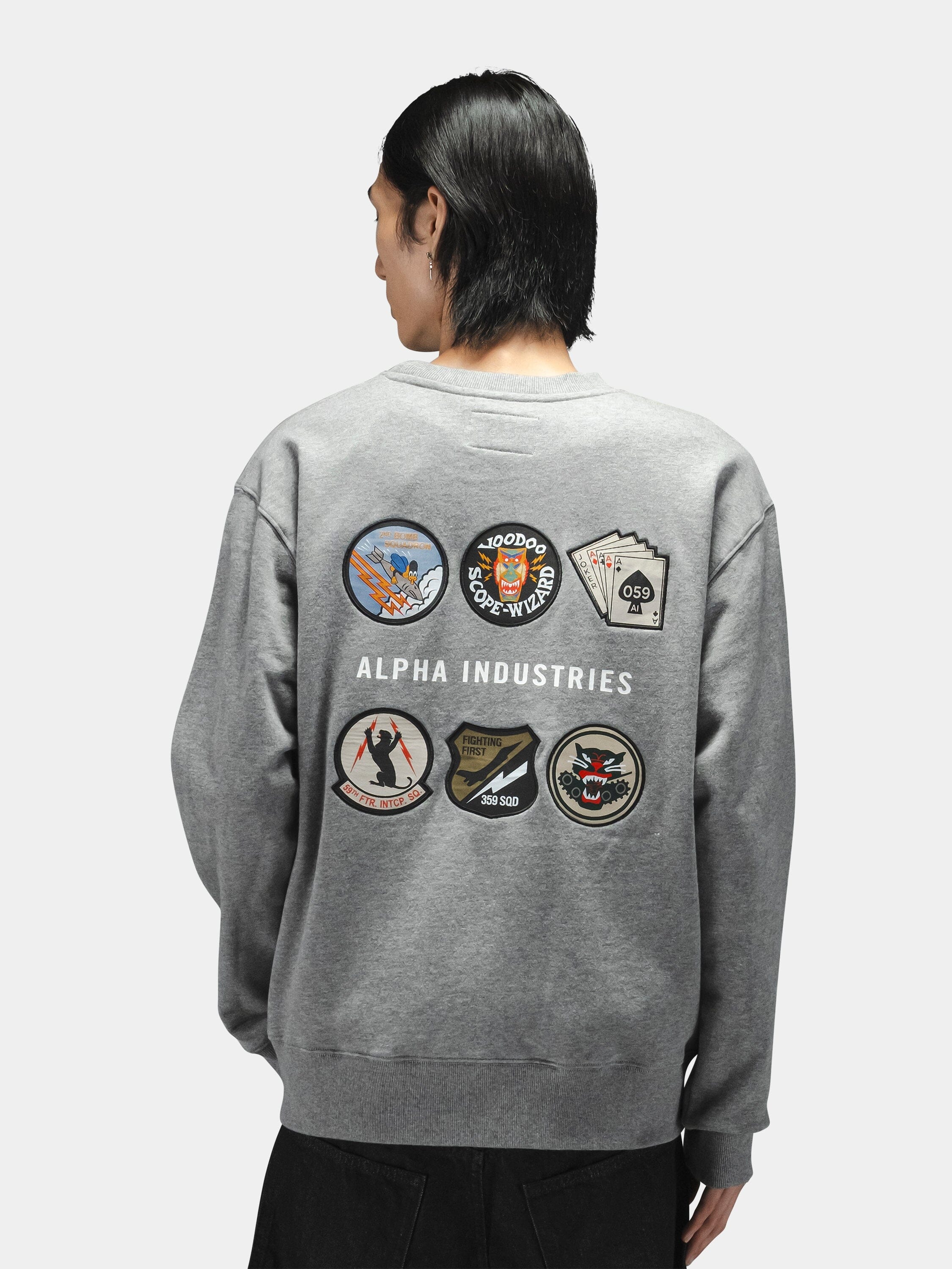 Alpha Ind. - Patched Crewneck - Medium Charcoal Heather