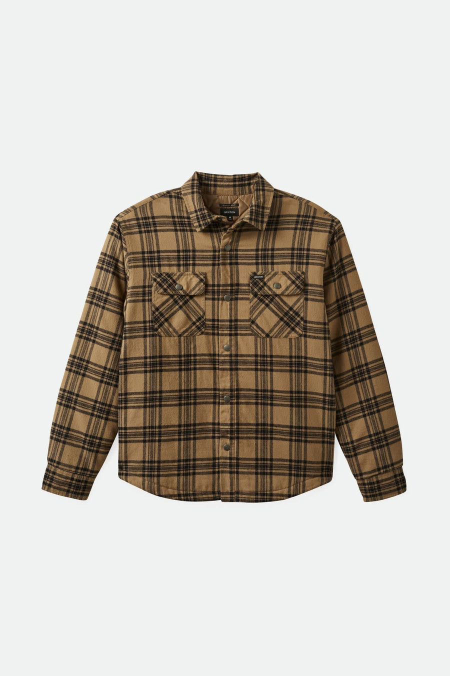 Brixton - Bowery Quilted Flannel - Woodsmoke/Black